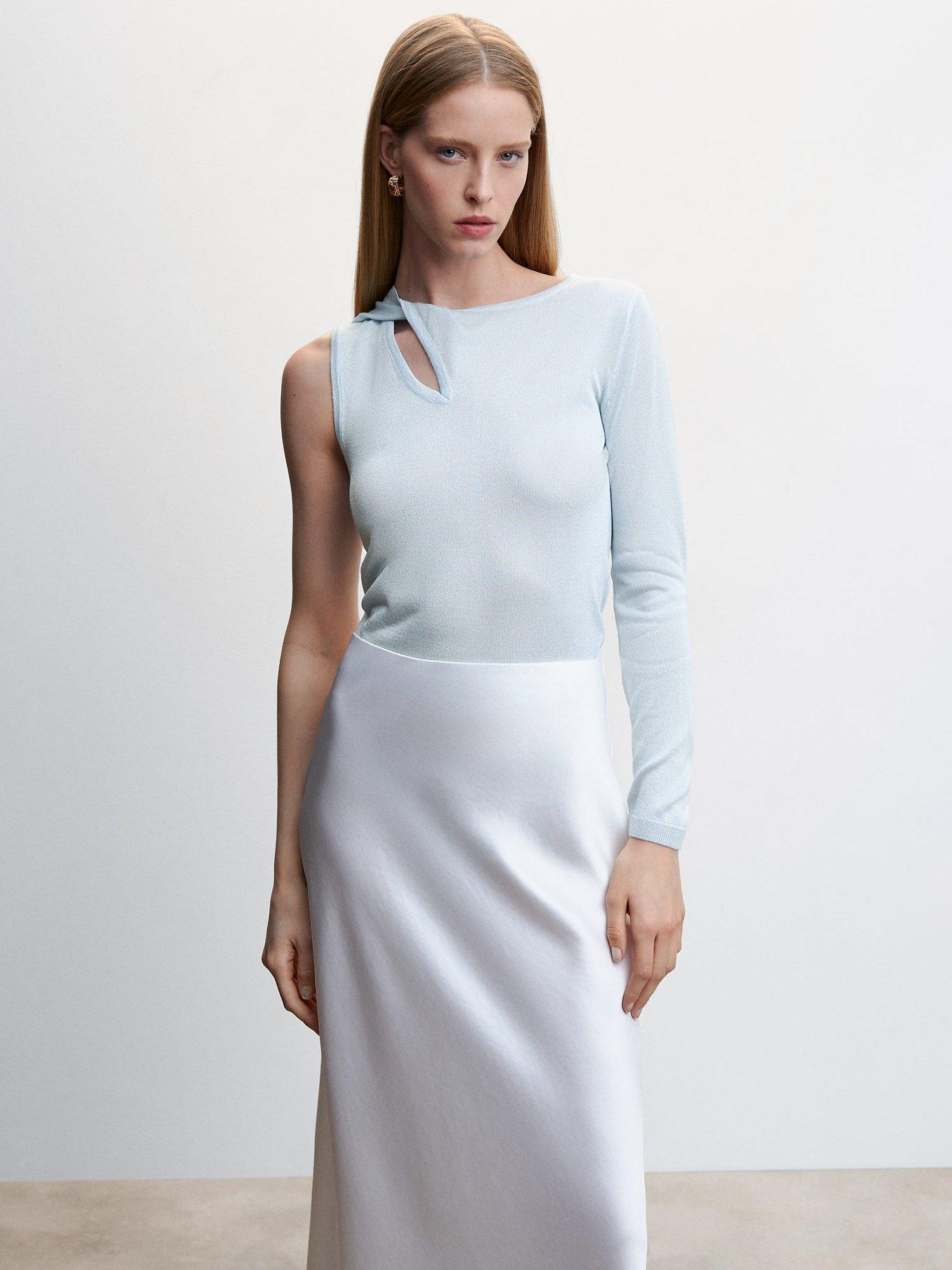 Mango Asymmetric Jumper, Blue