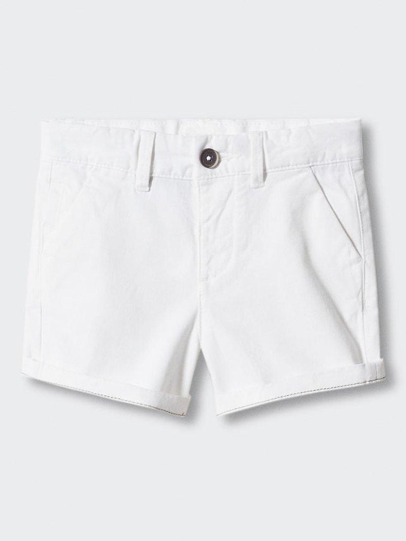Mango Kids' Berchi Chino Shorts, White