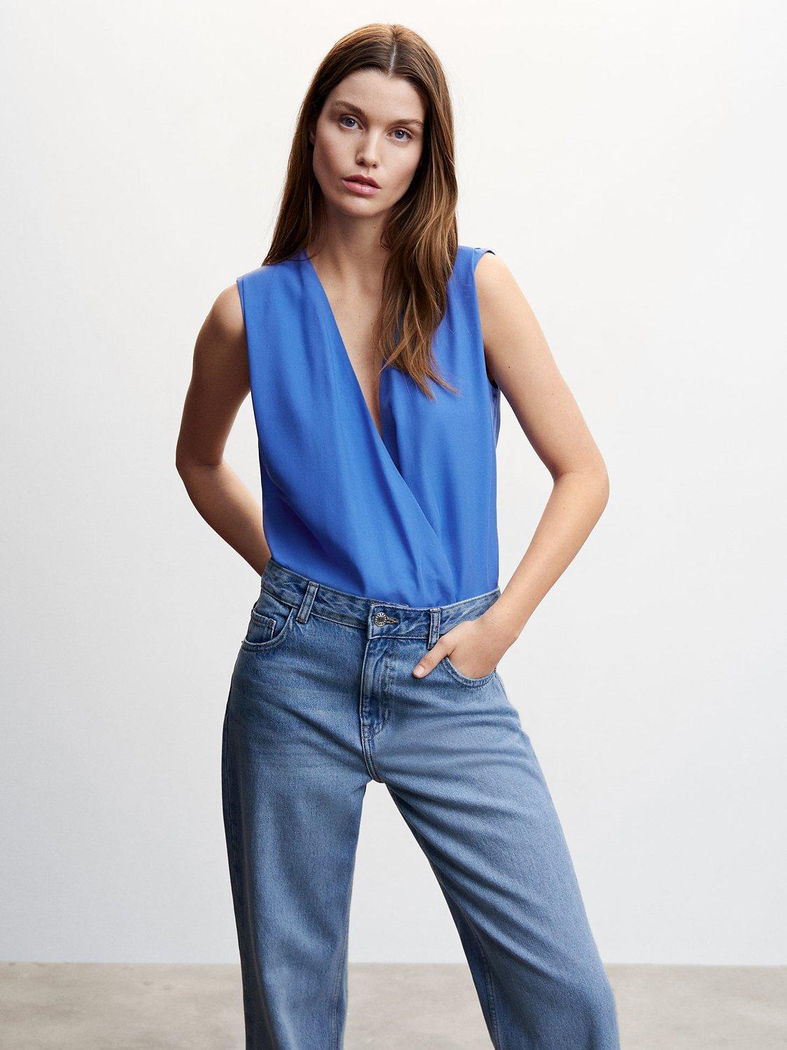 Mango Wrap Detail Sleeveless Blouse