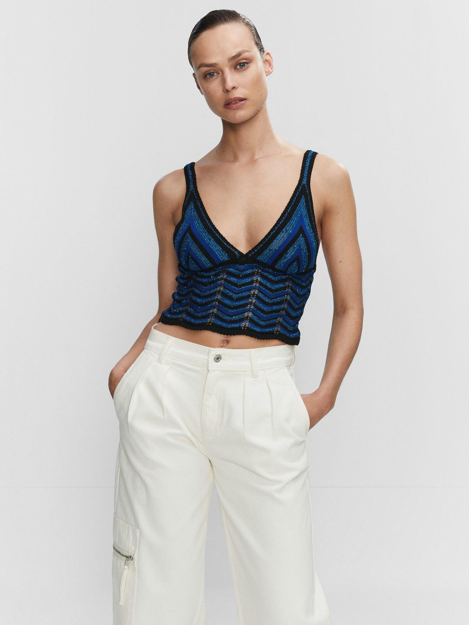 Mango Exit V-neck Top, Multi