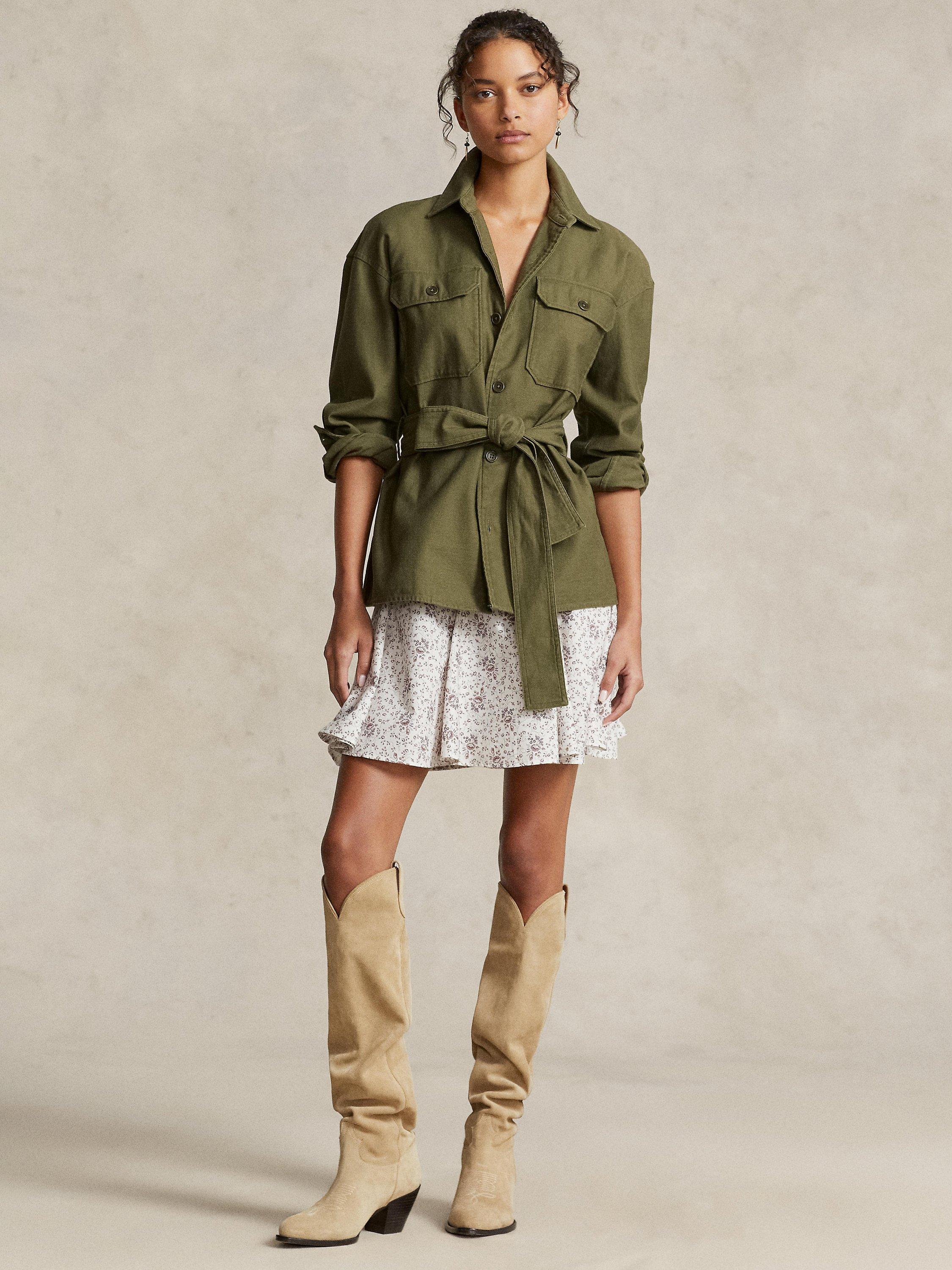 Polo Ralph Lauren Belted Cotton Shirt, New Olive