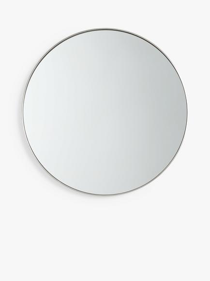 John Lewis Scandi Metal Round Wall Mirror, Silver