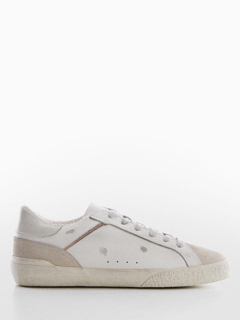 Mango Suede Trainers, White