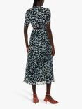 Whistles Leopard Spot Print Cut Out Midi Dress, Multi