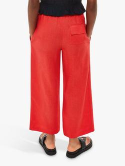 Whistles Linen Pocket Wide Leg Trousers - view 2, Red