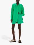 Whistles Nicola Elasticated Waist Plain Shorts, Green