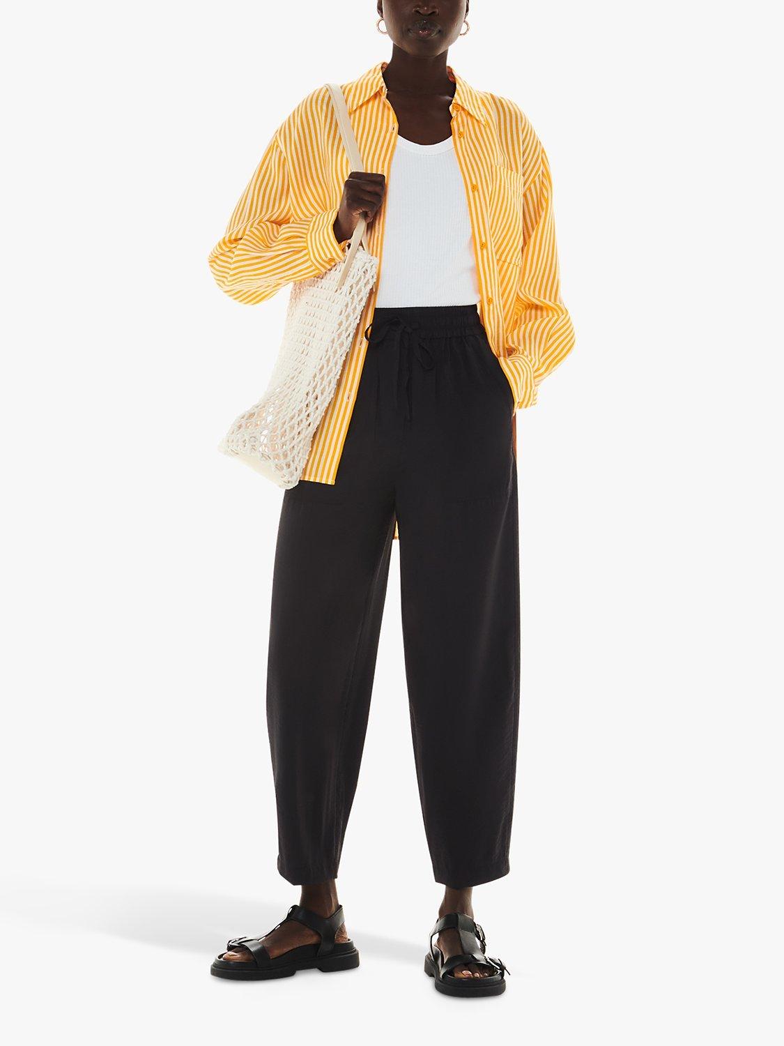 Whistles Nicola Tie Waist Trousers, Black