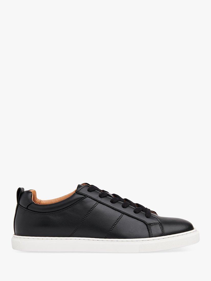 Product image 1 of 5, which shows Whistles Koki Lace Up Low Top Leather Trainers, Black, 3