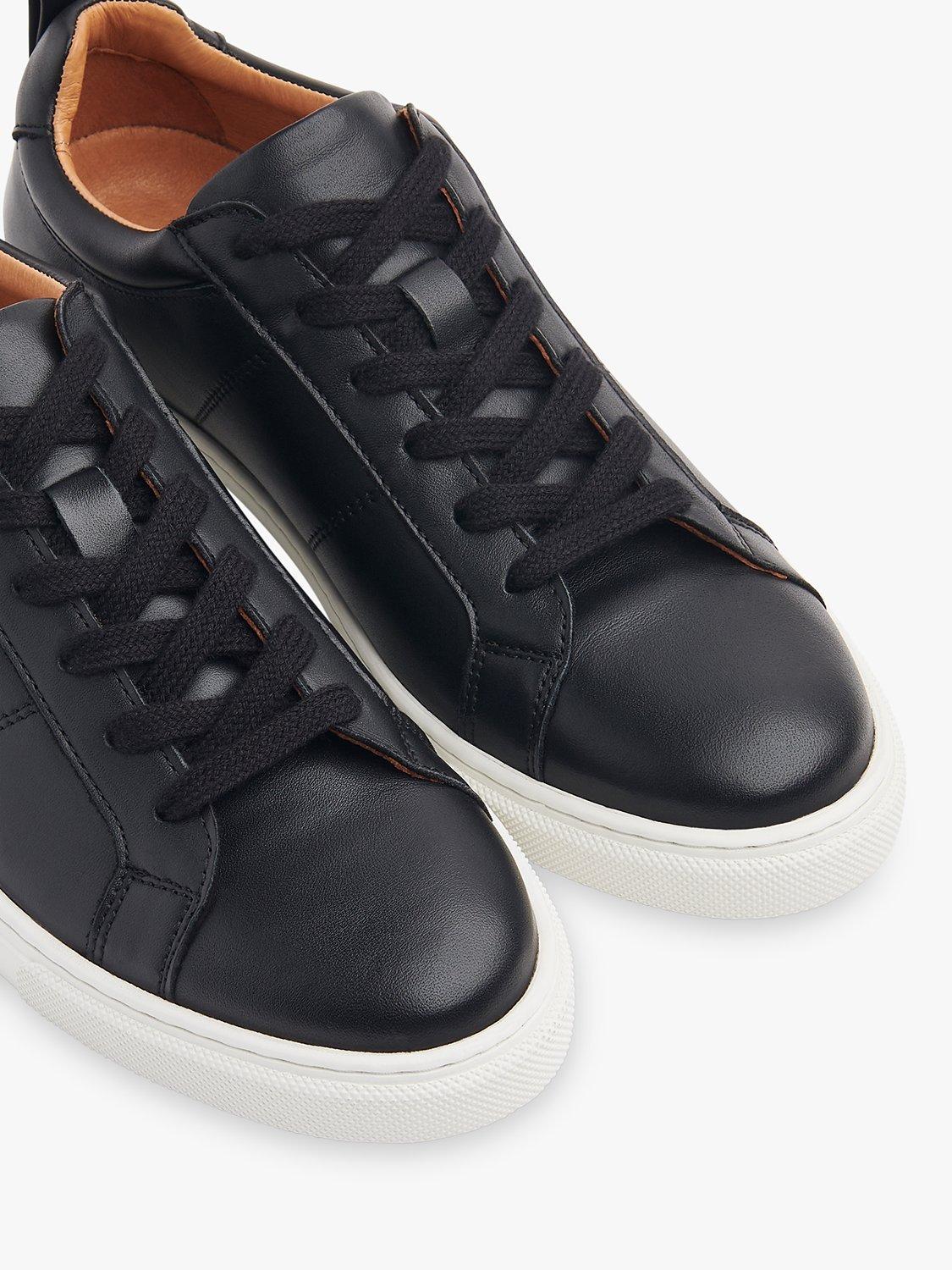 Product image 3 of 5, which shows Whistles Koki Lace Up Low Top Leather Trainers, Black, 3