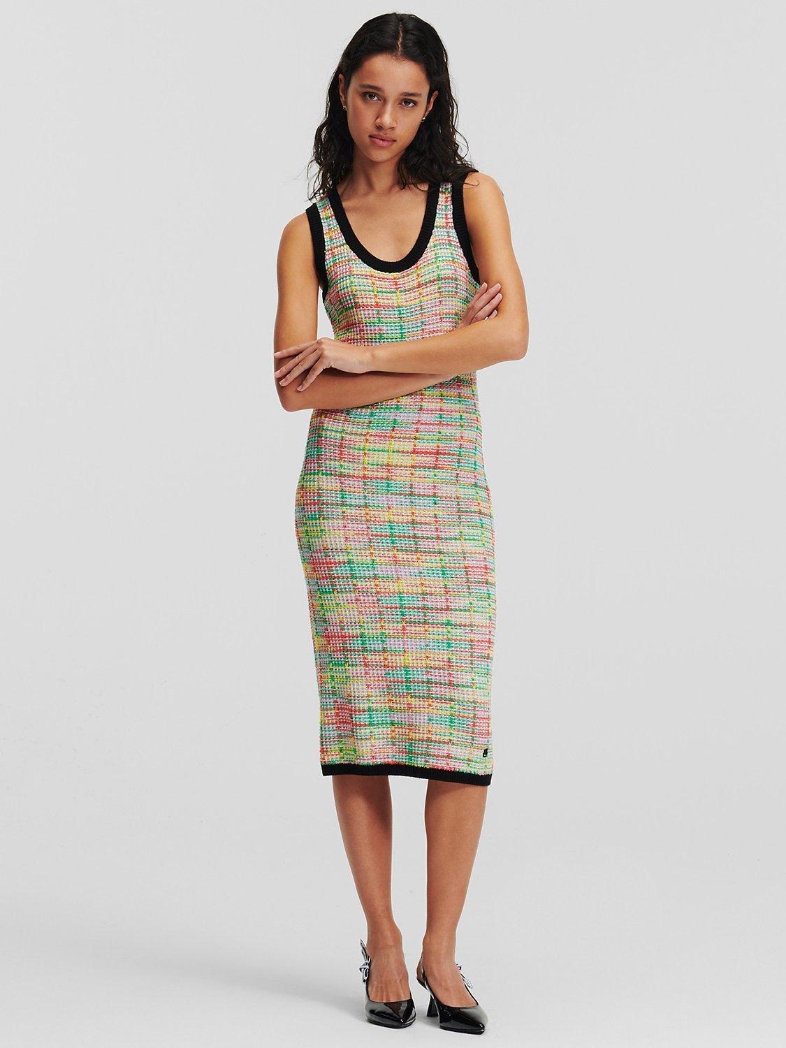 KARL LAGERFELD Boucle Knitted Midi Dress, Multi