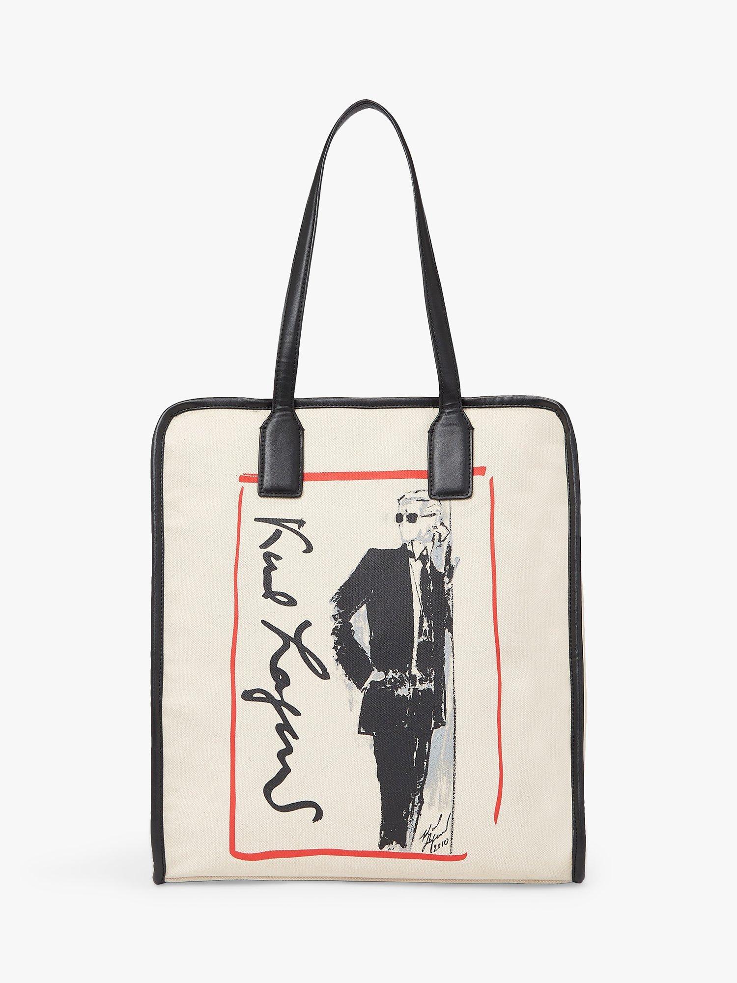 KARL LAGERFELD Canvas Shopper Bag, Off White