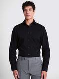 Moss Regular Fit Stretch Shirt, Black