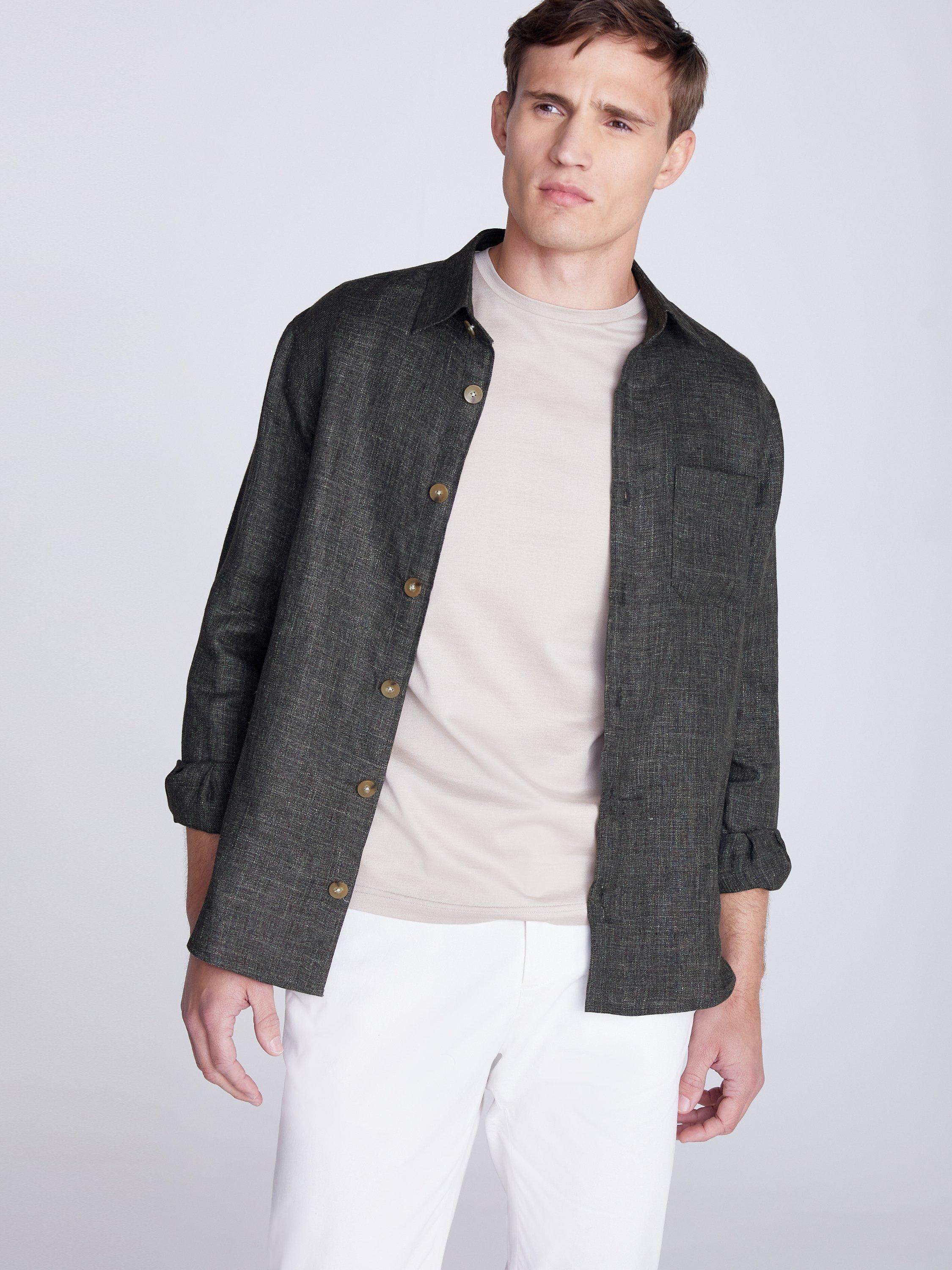 Moss Linen Overshirt, Khaki