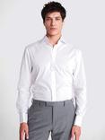 Moss Regular Fit Double-Cuff White Stretch Shirt, White