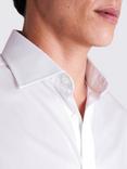 Moss Regular Fit Double-Cuff White Stretch Shirt, White