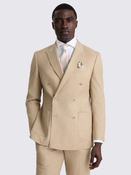 Moss Tailored Fit Double-Breasted Suit Jacket, Blonde Camel