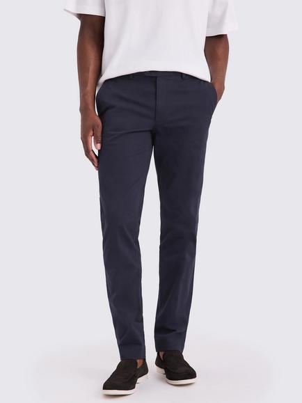 Moss Slim Fit Stretch Chinos, Navy