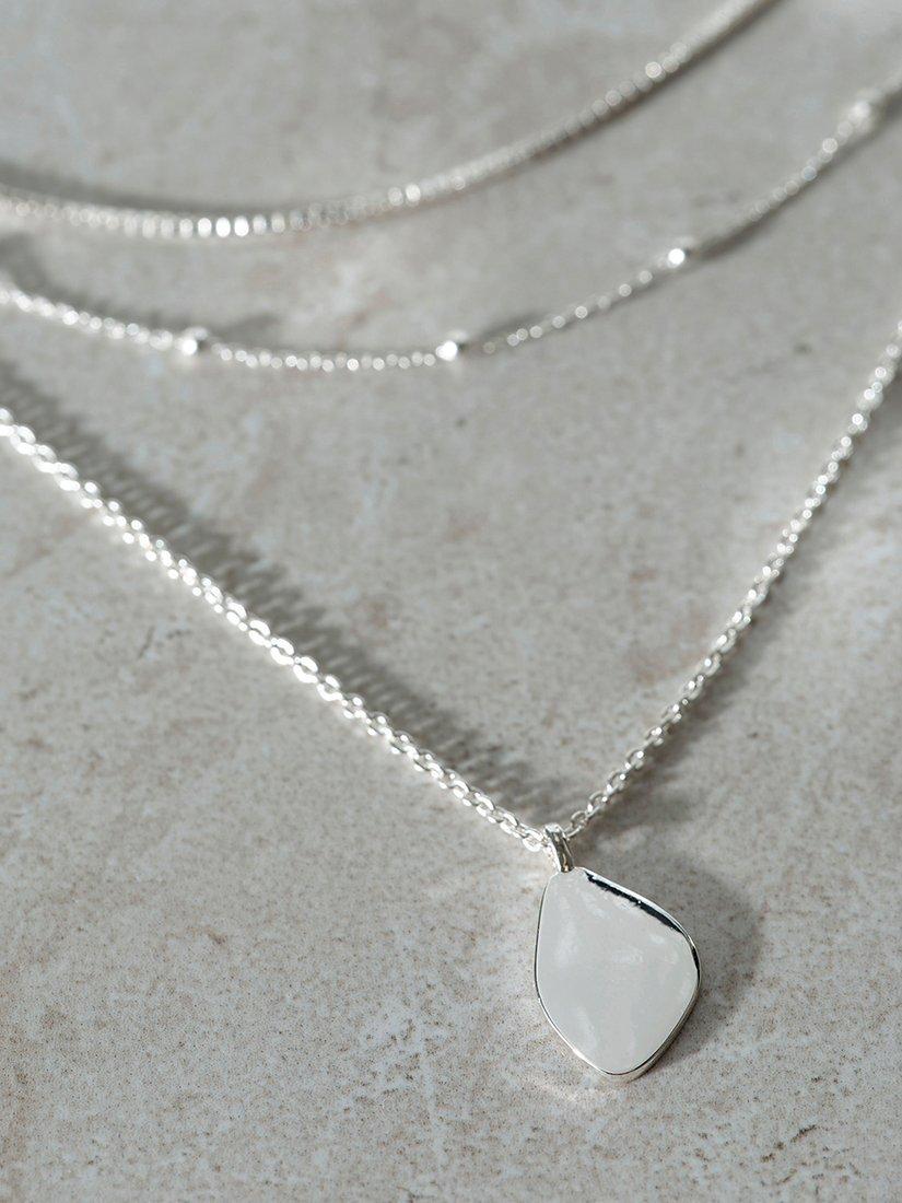 Mint Velvet Layered Necklace Silver