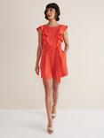 Phase Eight Oaklynn Ruffle Playsuit, Vermillion