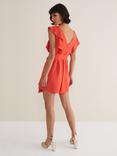 Phase Eight Oaklynn Ruffle Playsuit, Vermillion