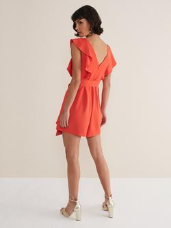Phase Eight Oaklynn Ruffle Playsuit, Vermillion - view 2, Vermillion