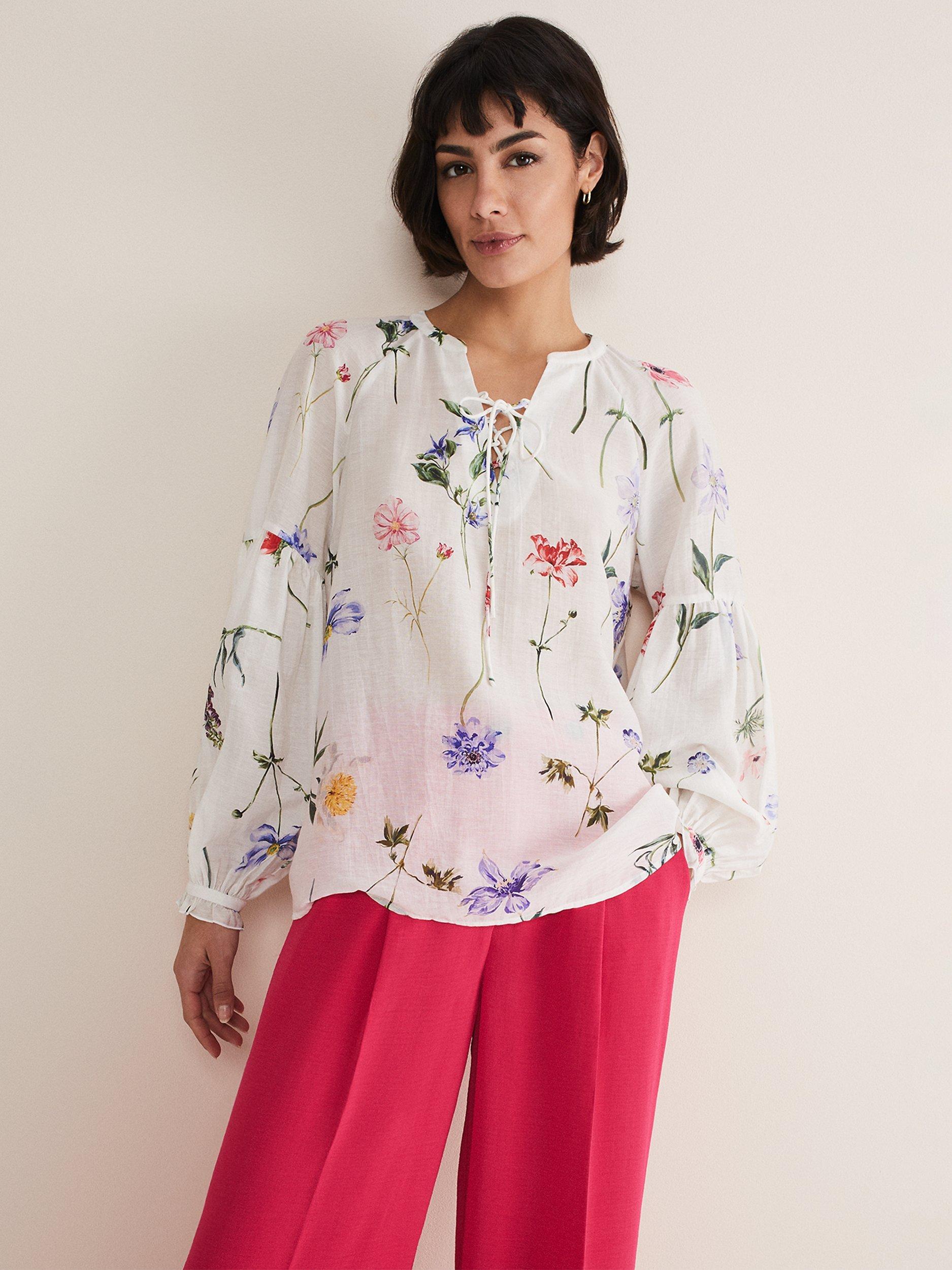 Phase Eight Marianne Blouse, Ivory/Multi