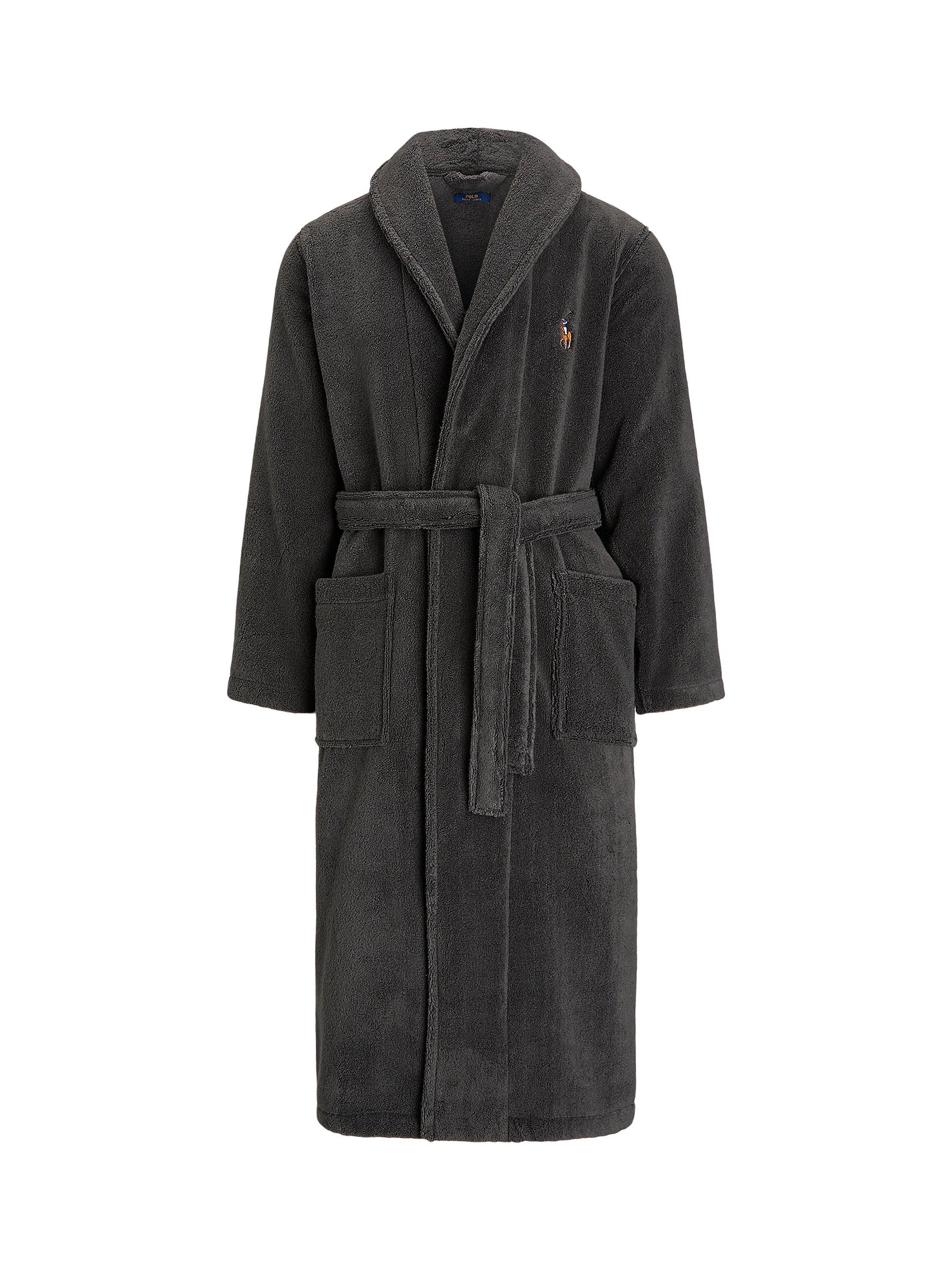 Product image 1 of 2, which shows Polo Ralph Lauren Shawl Collar Terry Bath Robe, Dark Slate, S-M