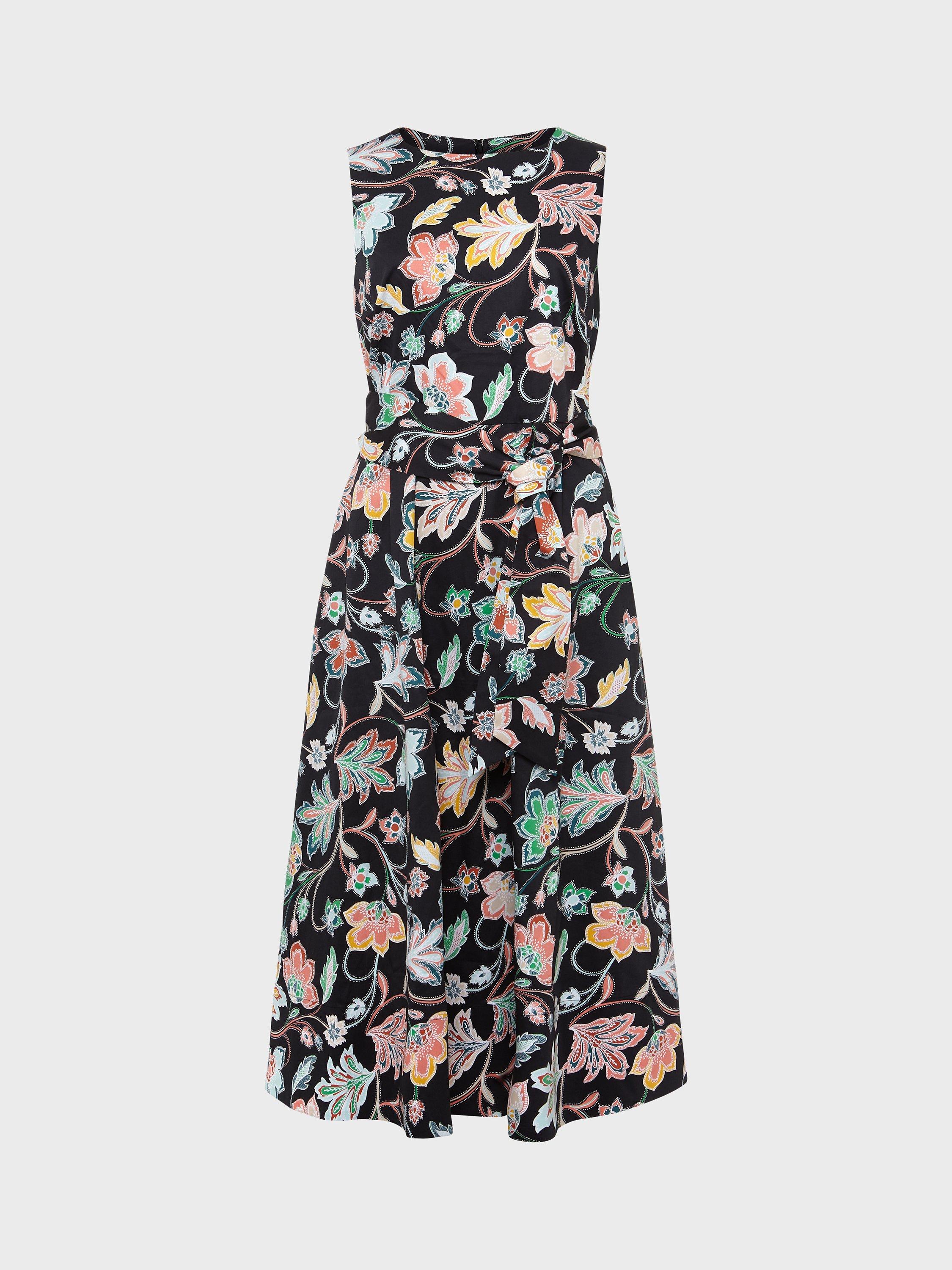 Product image 6 of 6, which shows Hobbs Emilie Floral Midi Dress, Black/Multi, 18