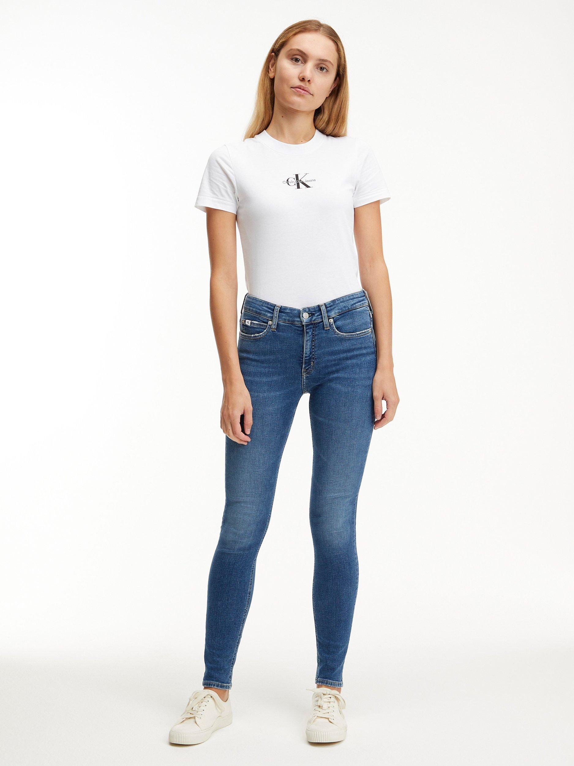 Calvin Klein Mid Rise Skinny Jeans Denim Dark