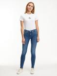 Calvin Klein Mid Rise Skinny Jeans, Denim Dark