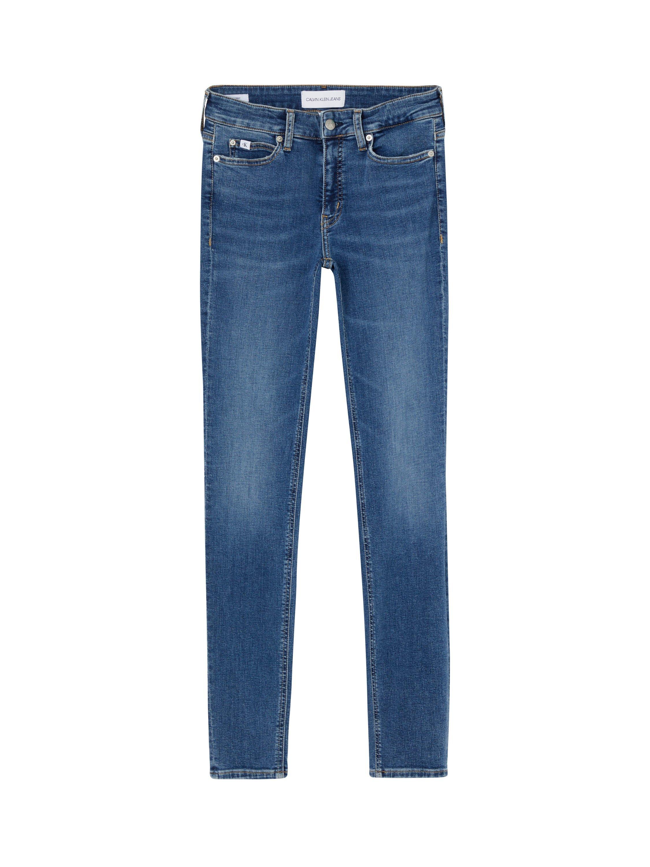 Product image 2 of 6, which shows Calvin Klein Mid Rise Skinny Jeans, Denim Dark, 26R