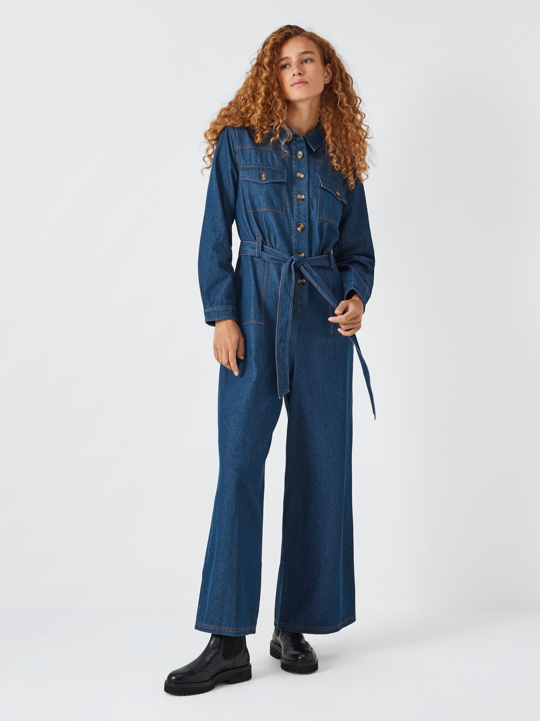 John Lewis ANYDAY Utility Denim Jumpsuit, Blue