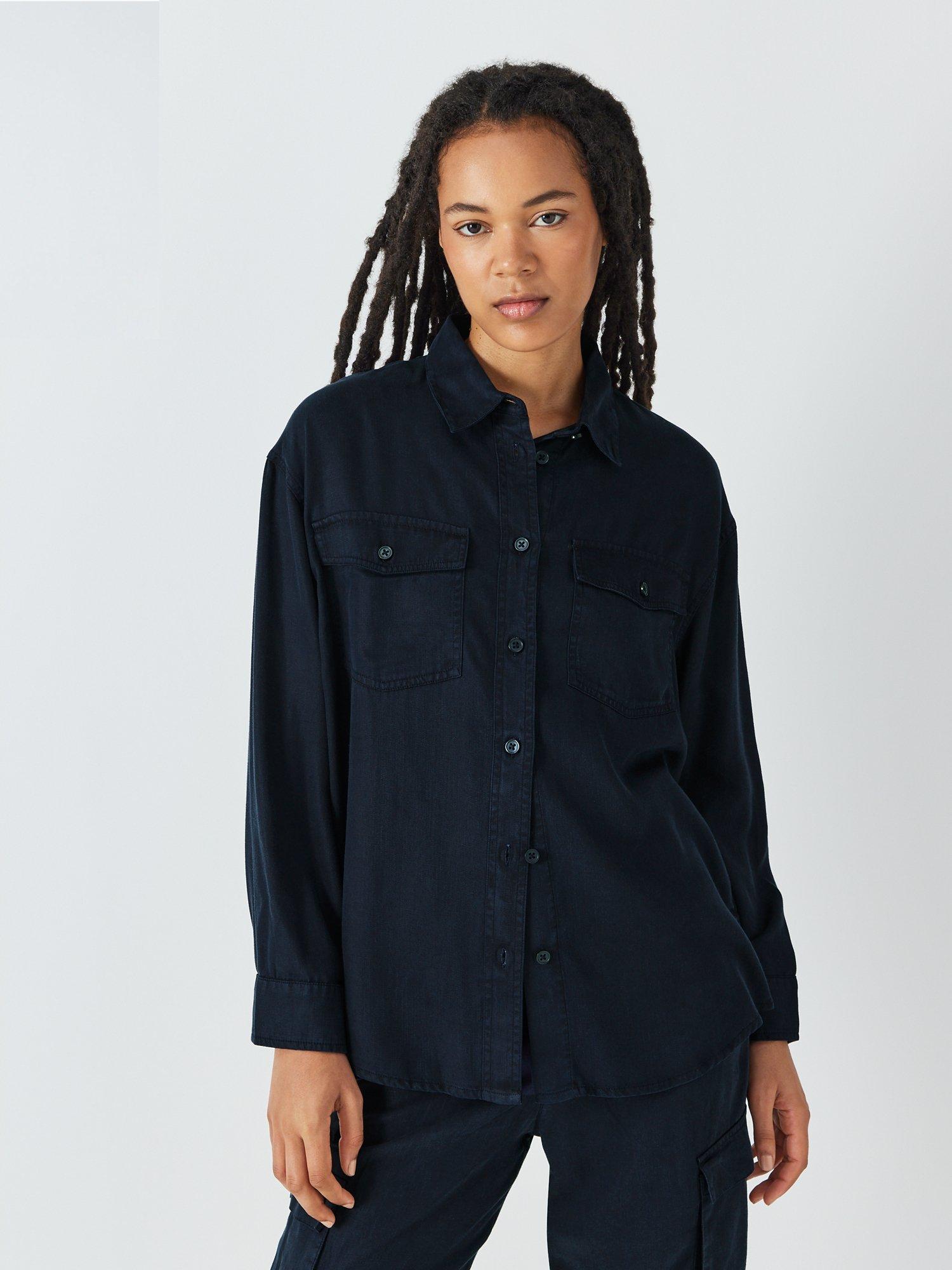 John Lewis ANYDAY Long Sleeve Utility Shirt, Navy, 6