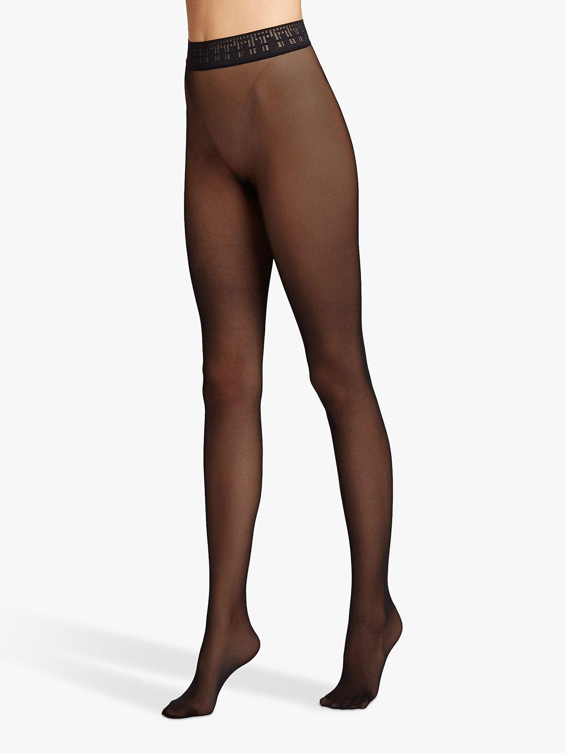 Product image 1 of 7, which shows Wolford Fatal 15 Denier Sheer Tights, Black 7005, S