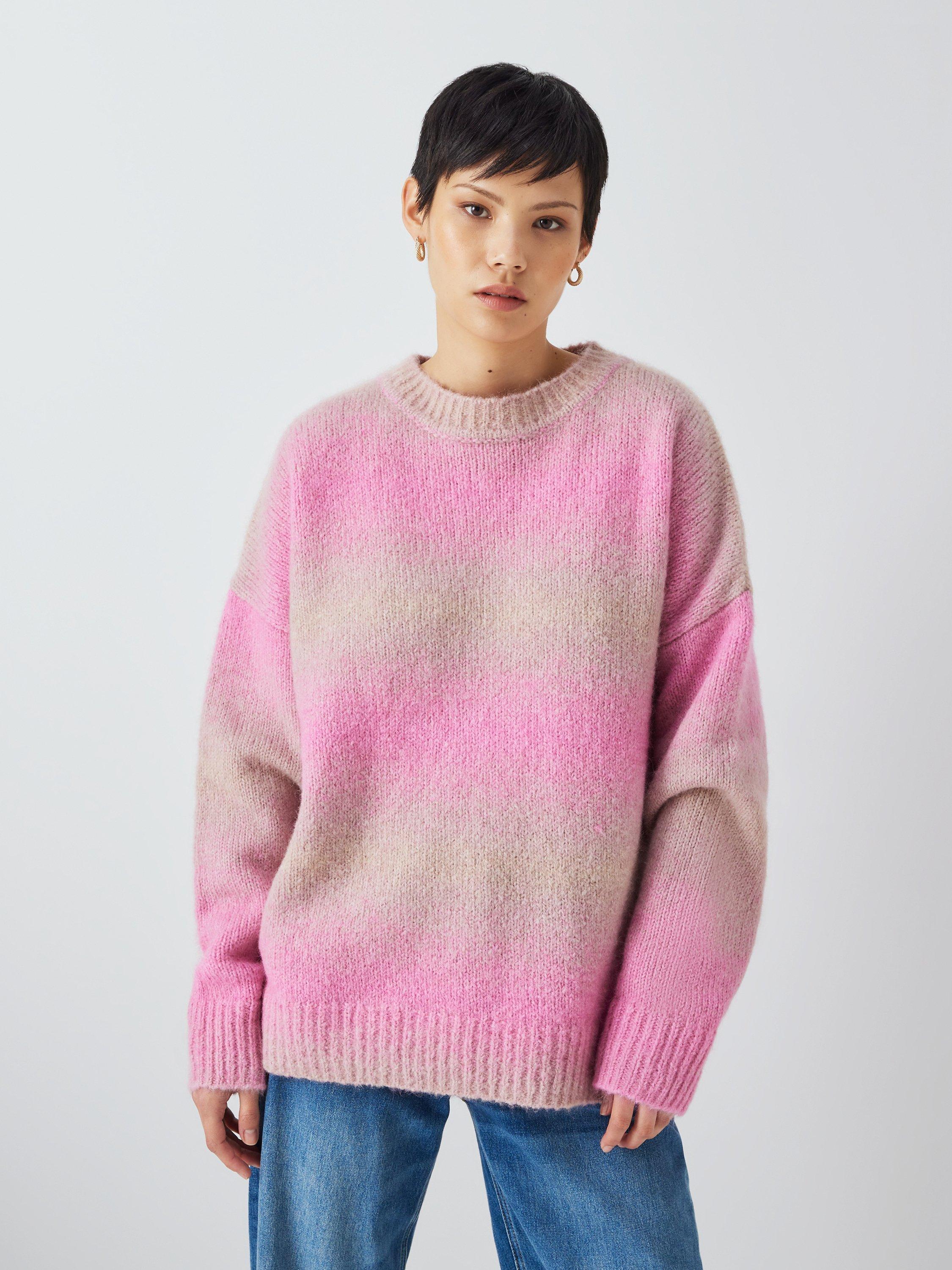 rag & bone Holly Crew Neck Alpaca Blend Jumper, Pink/Multi