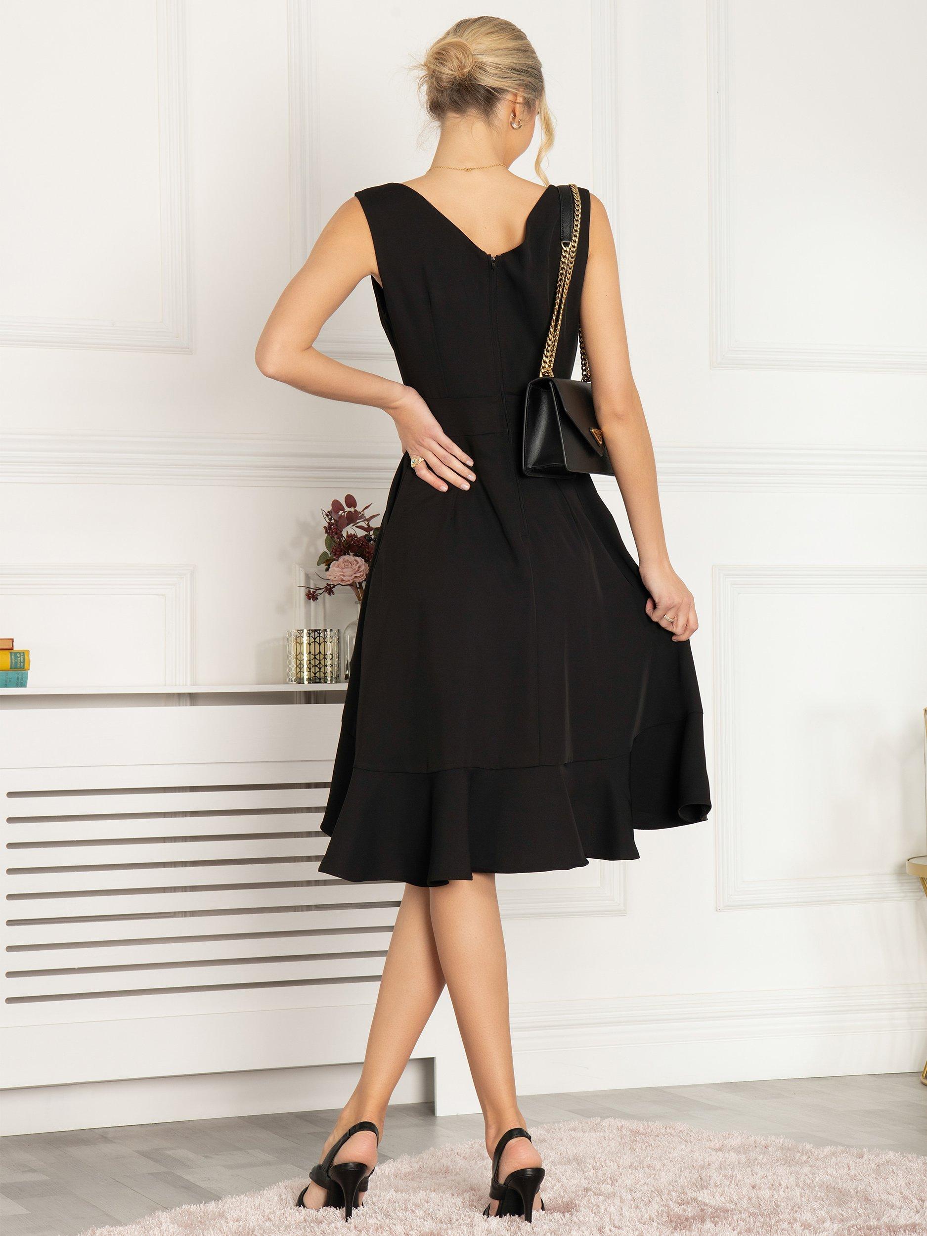 Product image 2 of 7, which shows Jolie Moi Gayelle Frill Hem Dress, Black, 20