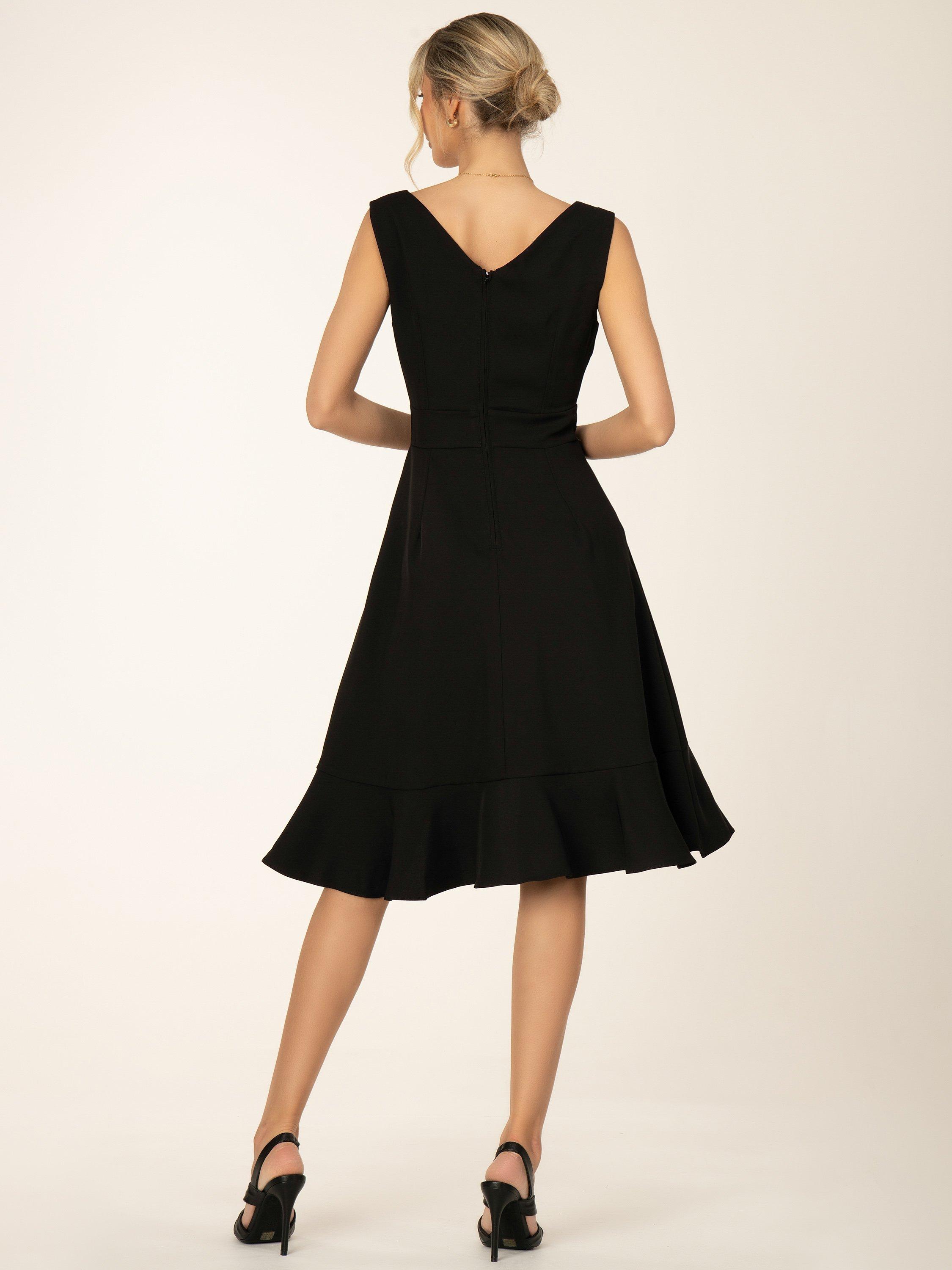Product image 7 of 7, which shows Jolie Moi Gayelle Frill Hem Dress, Black, 20