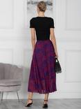 Jolie Moi Saige Pleated Midi Skirt, Abstract Multi, Abstract Multi