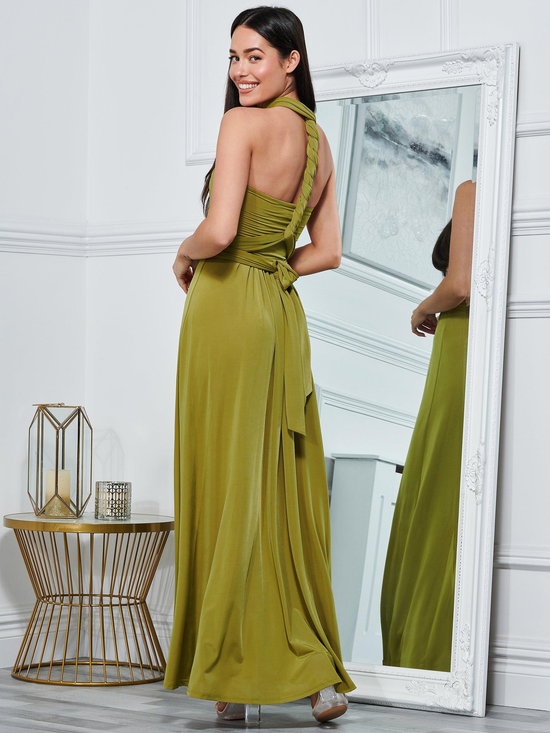 Green and gold orders bridesmaid dresses