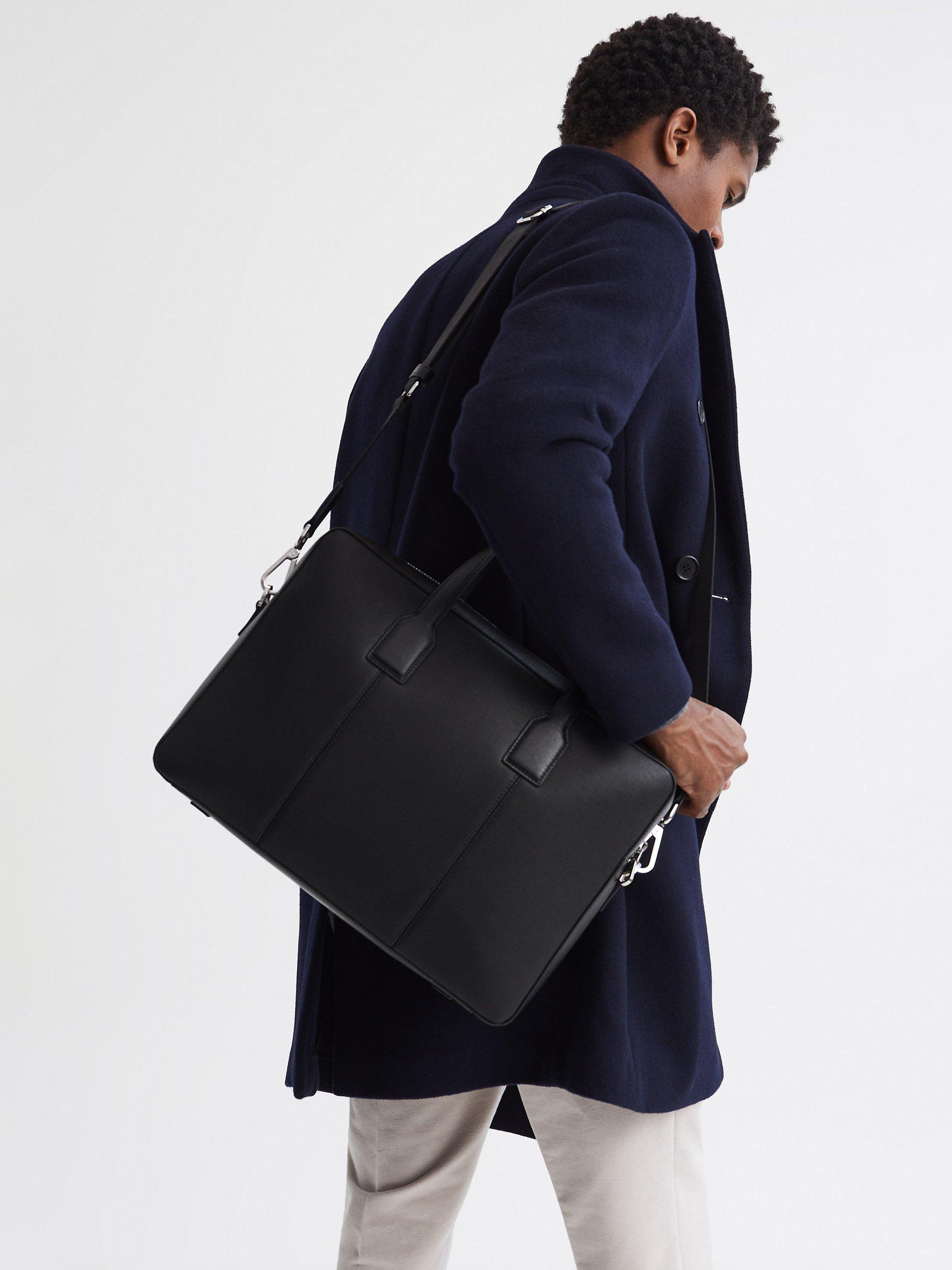 Product image 5 of 5, which shows Reiss Dominik Briefcase, Black, One Size
