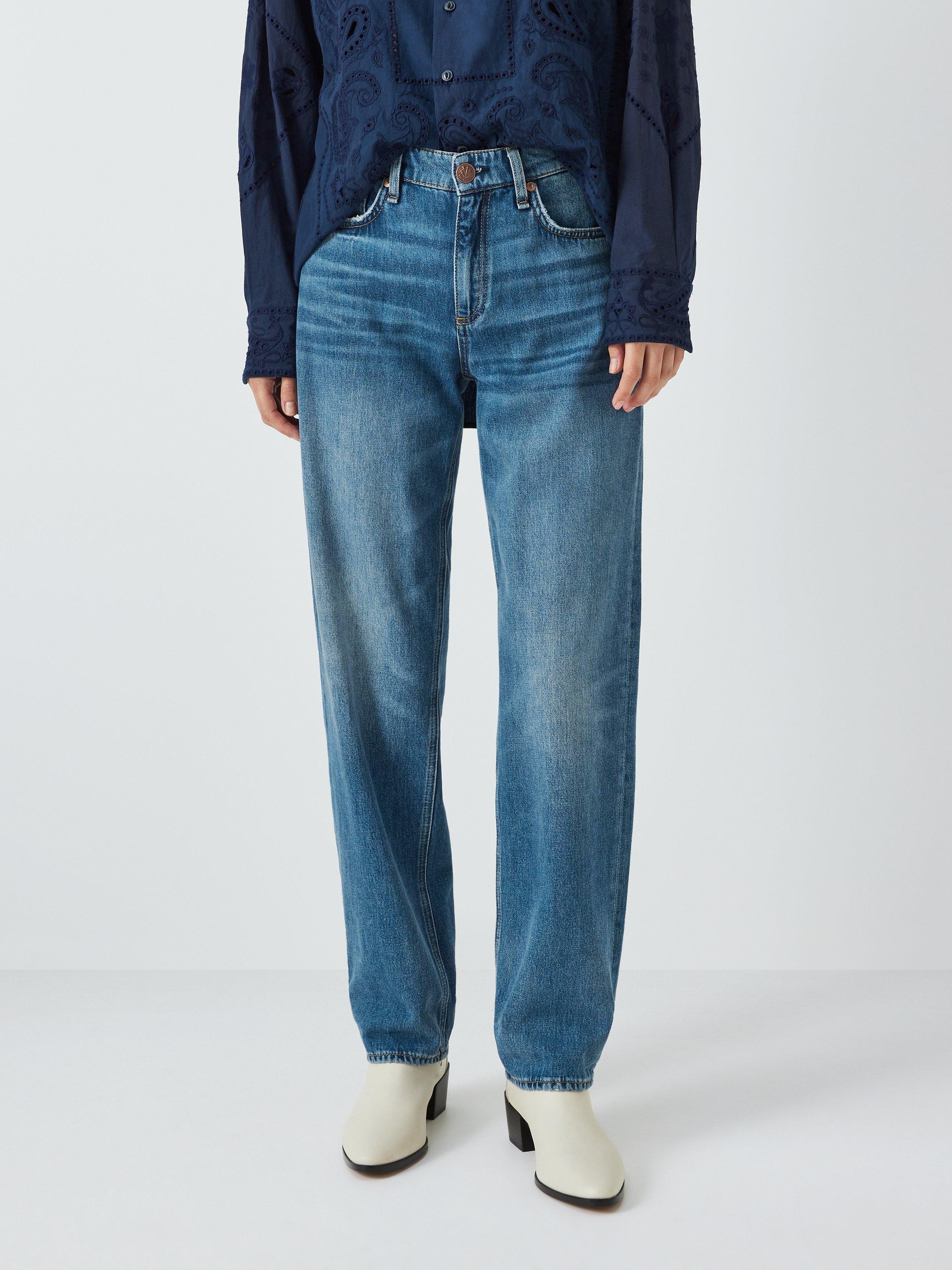rag & bone Dre Low Rise Featherweight Baggy Jeans, Ecru