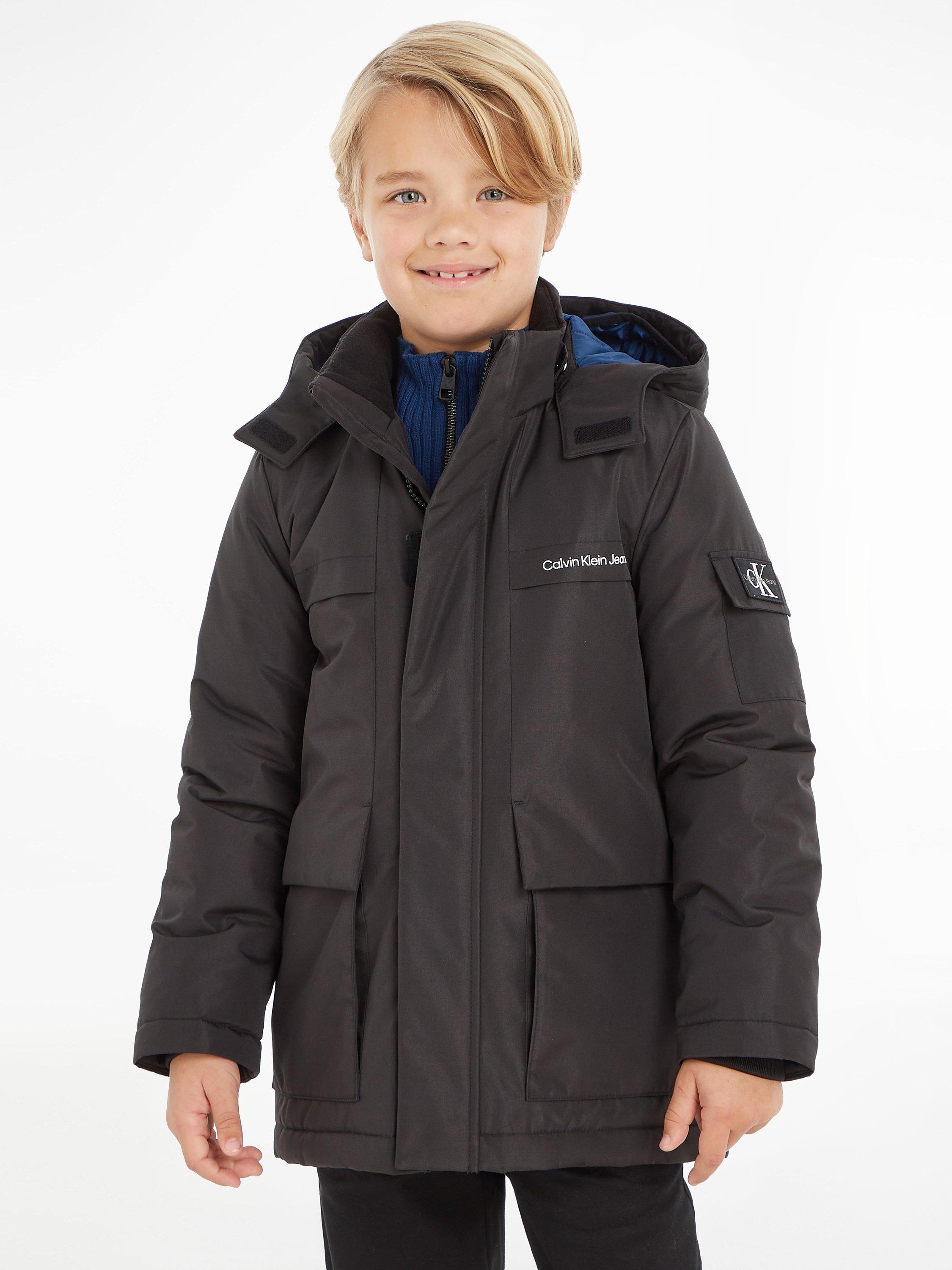 Calvin Klein Kids' Hooded Parka, Black