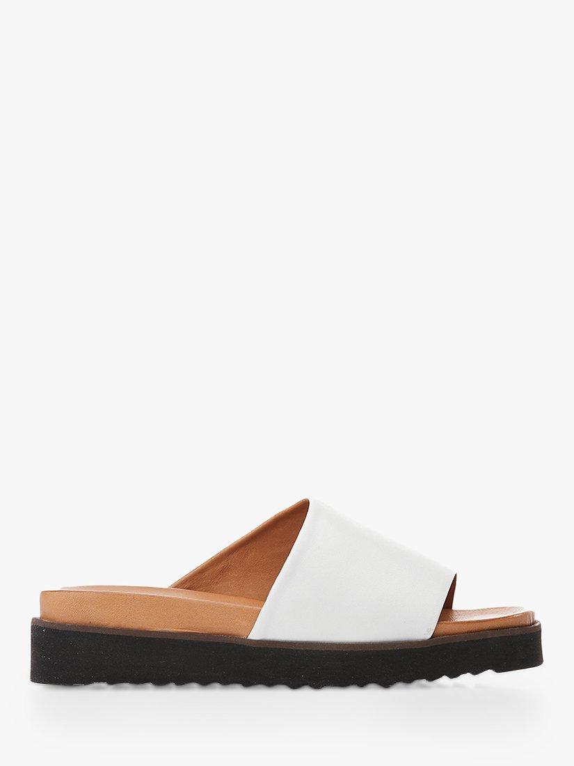 Moda in Pelle Sandy Leather Sliders, White