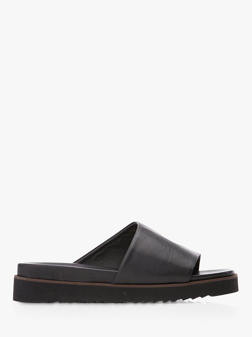 Moda in Pelle Sandy Leather Sliders, Black