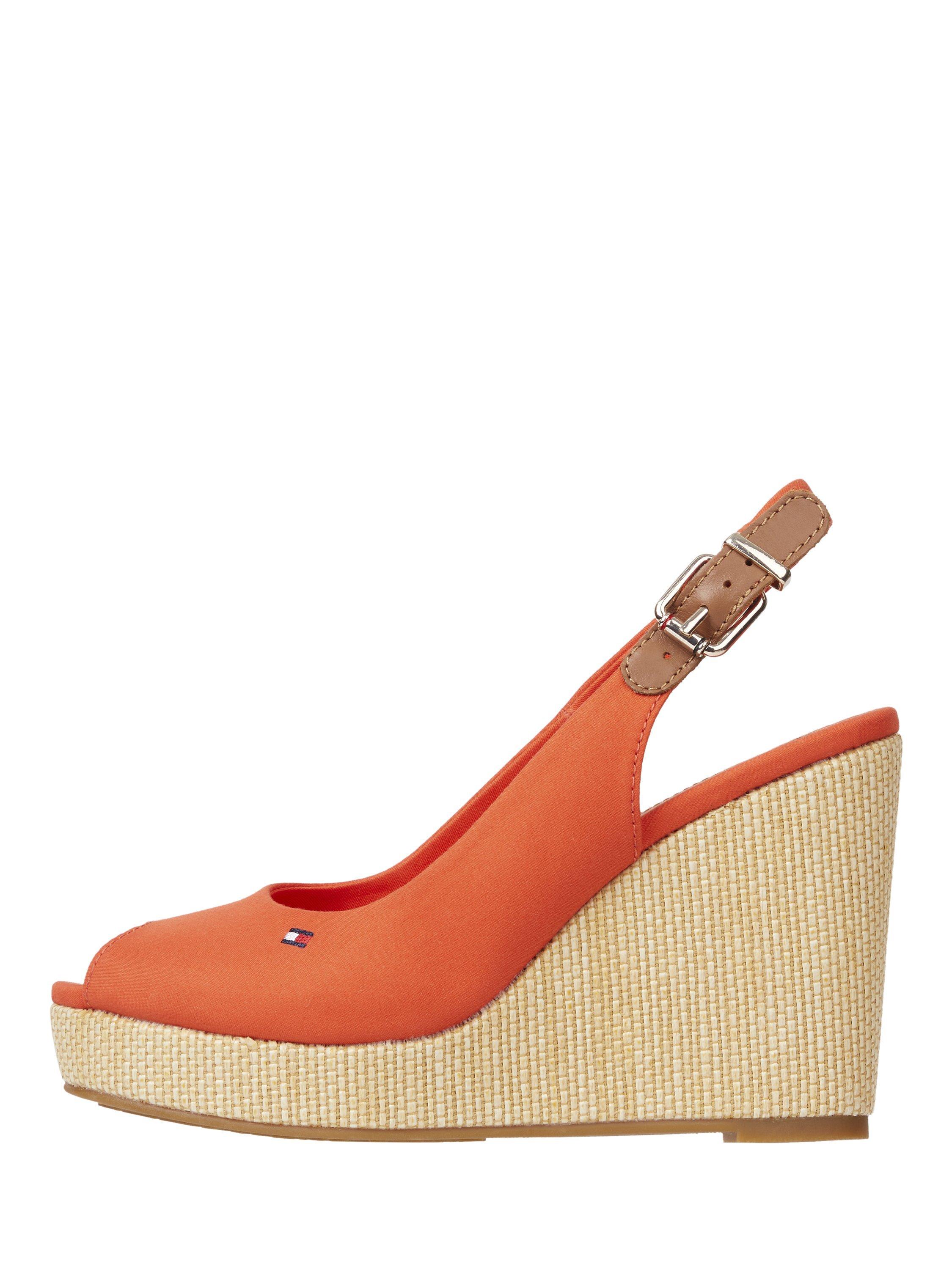 Tommy Hilfiger Elena Sling Back Wedge Sandals, Deep Orange