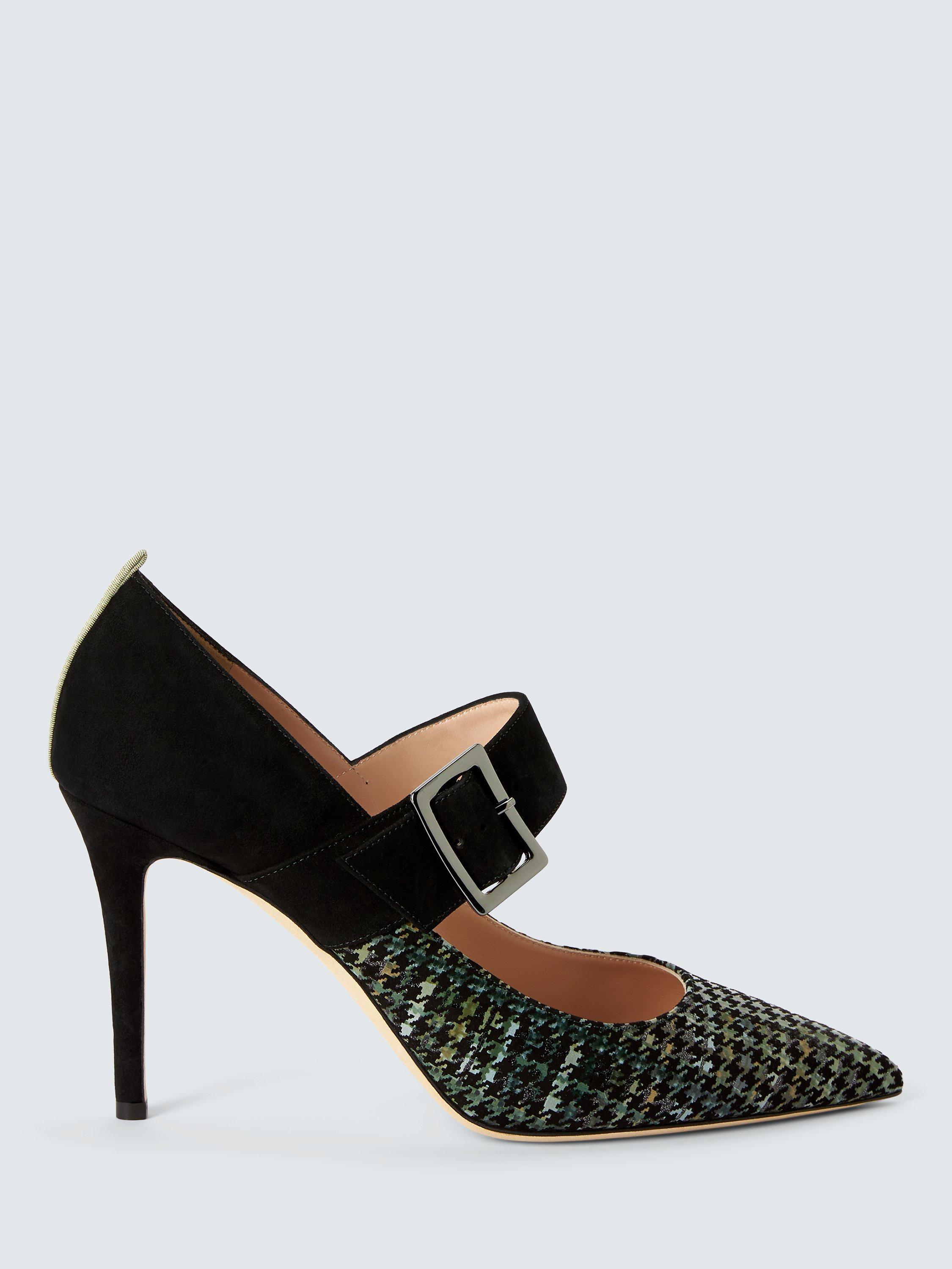 SJP by Sarah Jessica Parker Yvette Houndstooth Pointed Toe Mary Jane Court Shoes, Verde Check