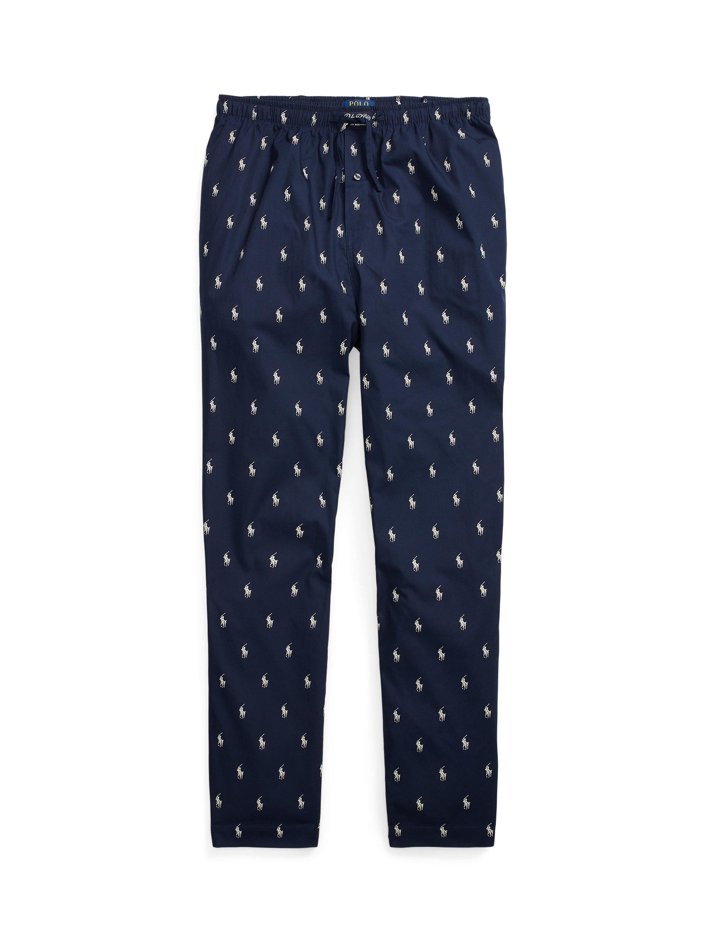 Product image 1 of 2, which shows Polo Ralph Lauren Logo Pyjama Bottoms, Navy, M