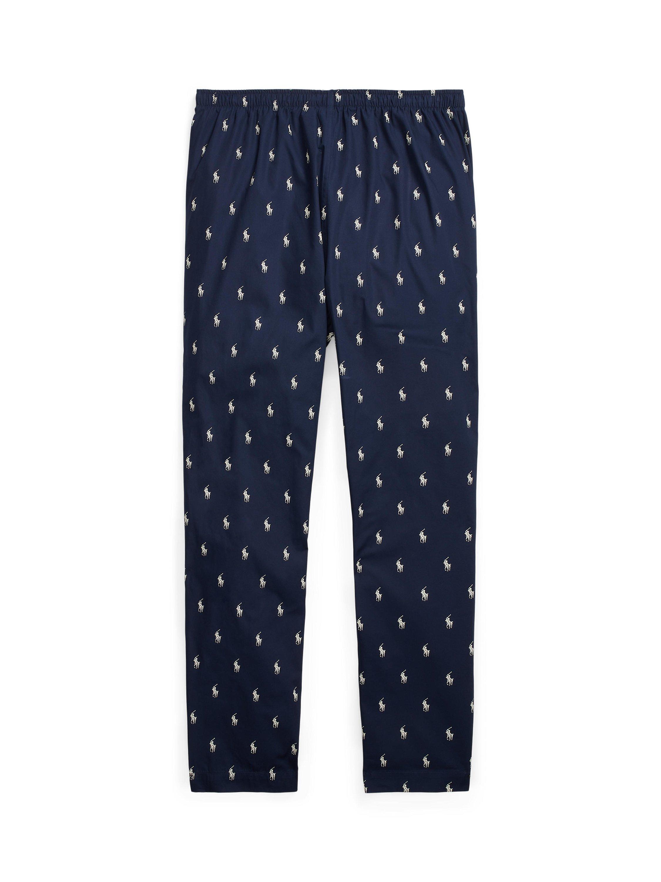 Product image 2 of 2, which shows Polo Ralph Lauren Logo Pyjama Bottoms, Navy, M