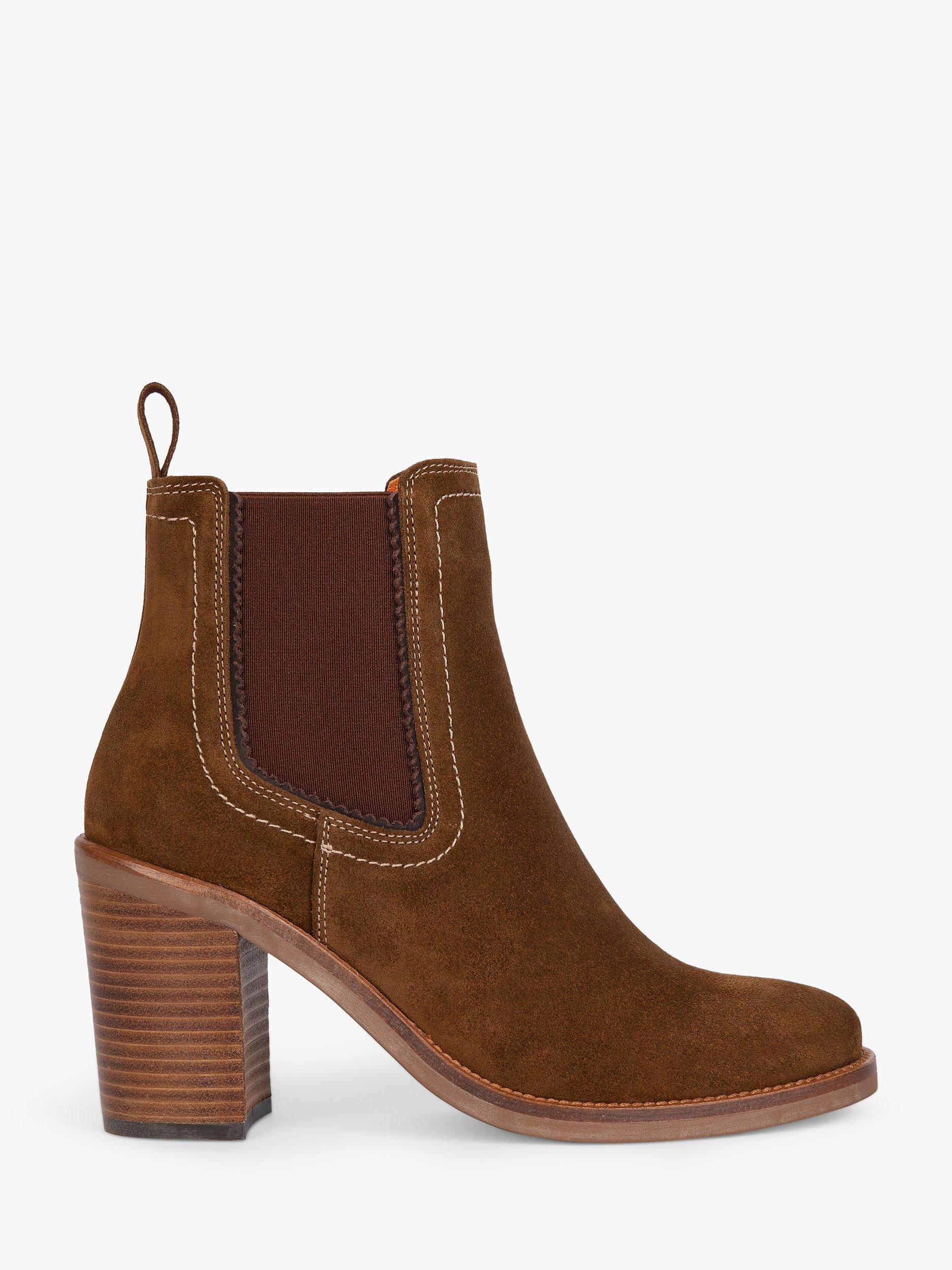 Penelope Chilvers Paloma Rociera Suede Heeled Ankle Boots, Peat, 7