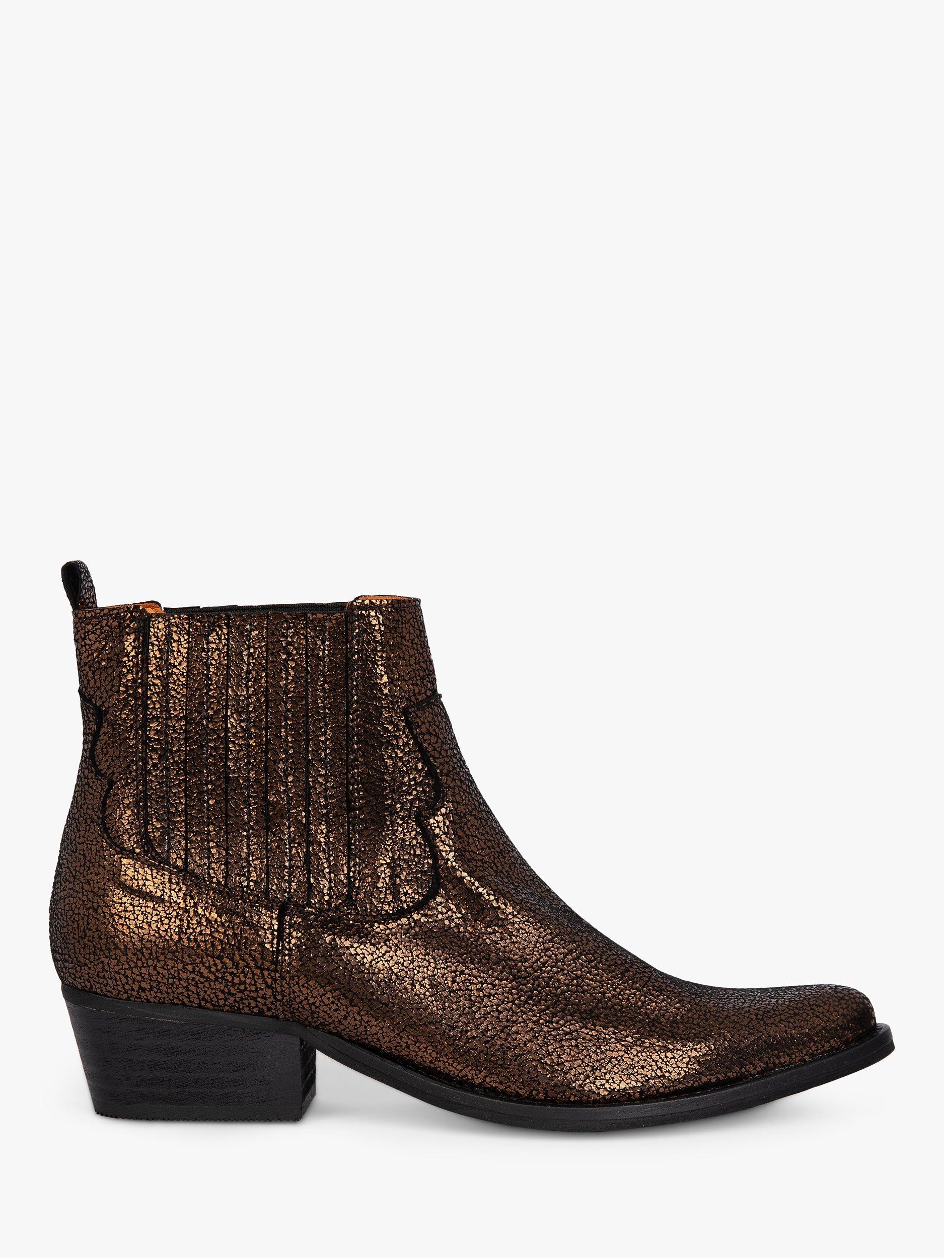 Penelope Chilvers Frontier Leather Cowboy Boots, Bronze